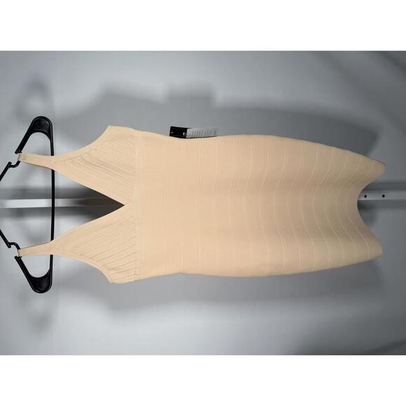 NWT Bebe Women's Beige Bandage Cocktail Dress Size S - Picture 2 of 9